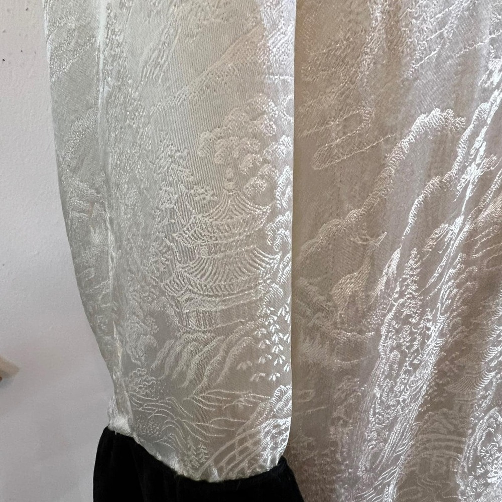 Vintage Dragon Embroidered Silk Brocade Kimono Jacket Duster M - Picture 6 of 10